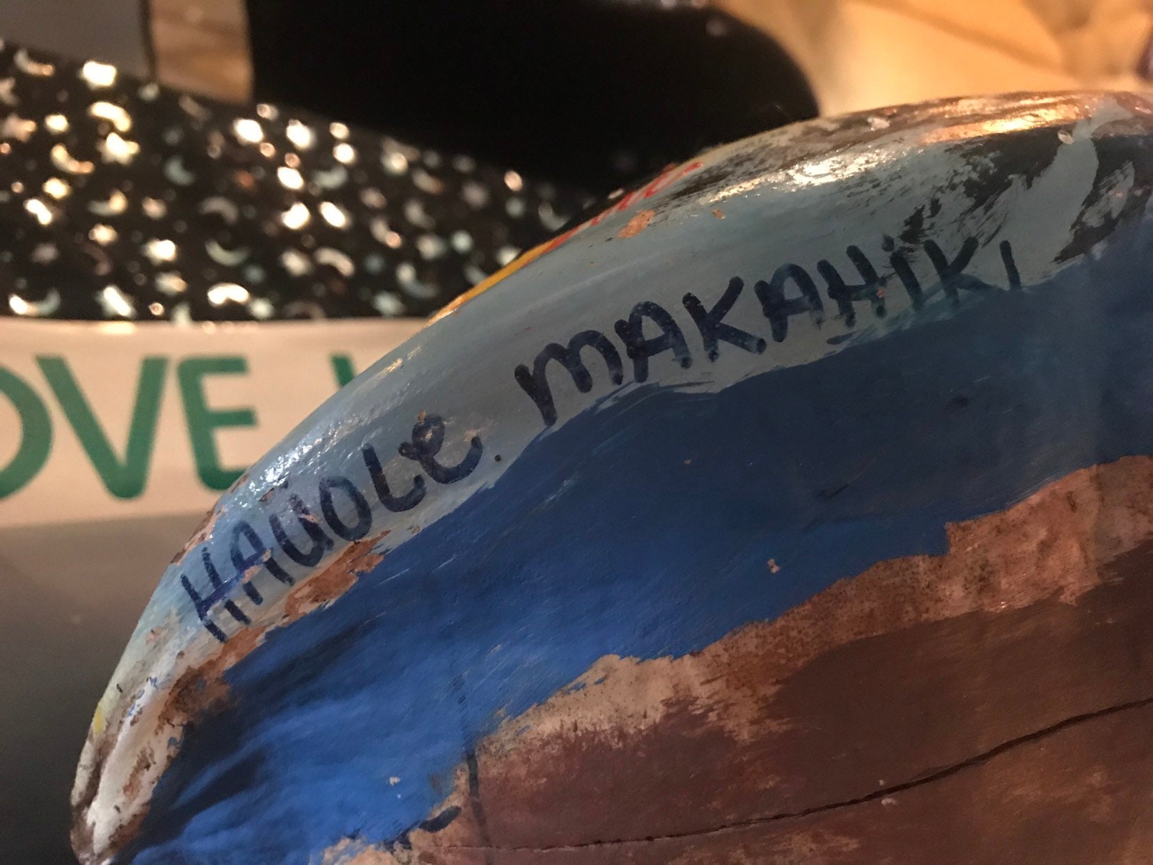 Vintage Hawaii Painted Coconut. Hand Painted Coconut. Maui, Hawaii