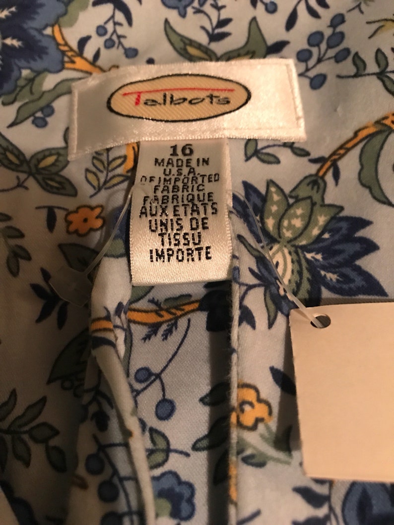 Talbots Daisy Dress Sleeveless Summer Dress Flower Pattern Dress Vintage Talbots Dress Talbots Size 16 Blue Flower Talbots Summer Dress