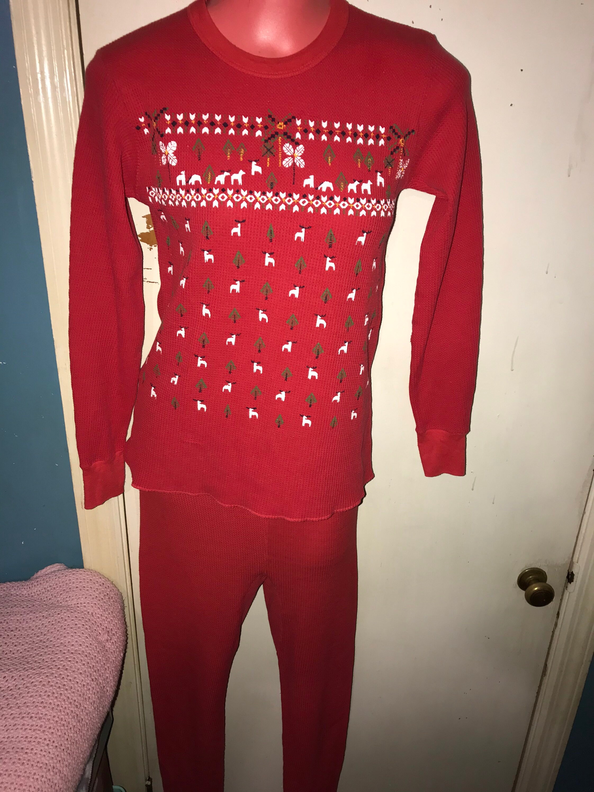 Red long john shirt discount