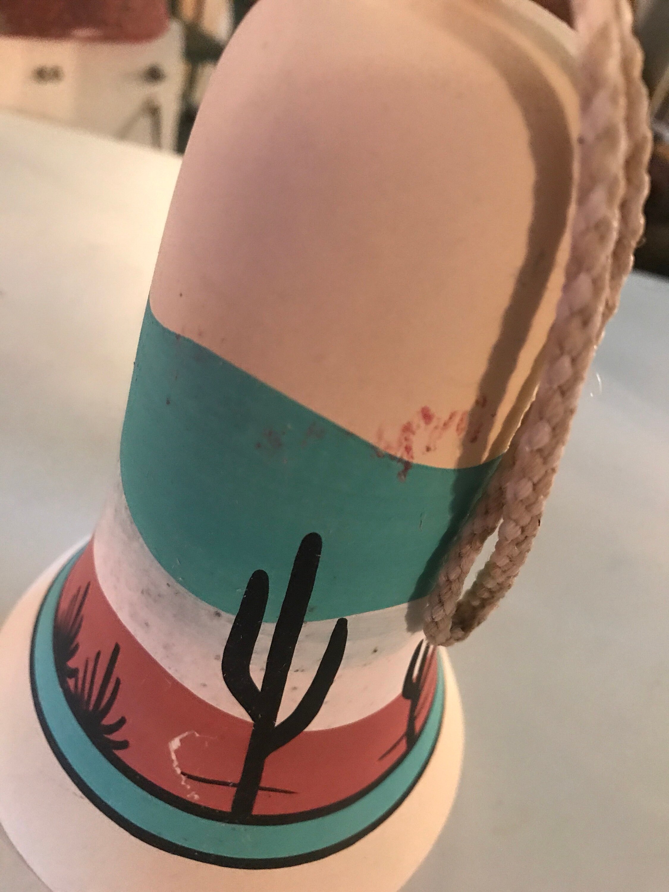 Vintage Midwest Ceramic Bell. Native American Ceramic Bell Windchime