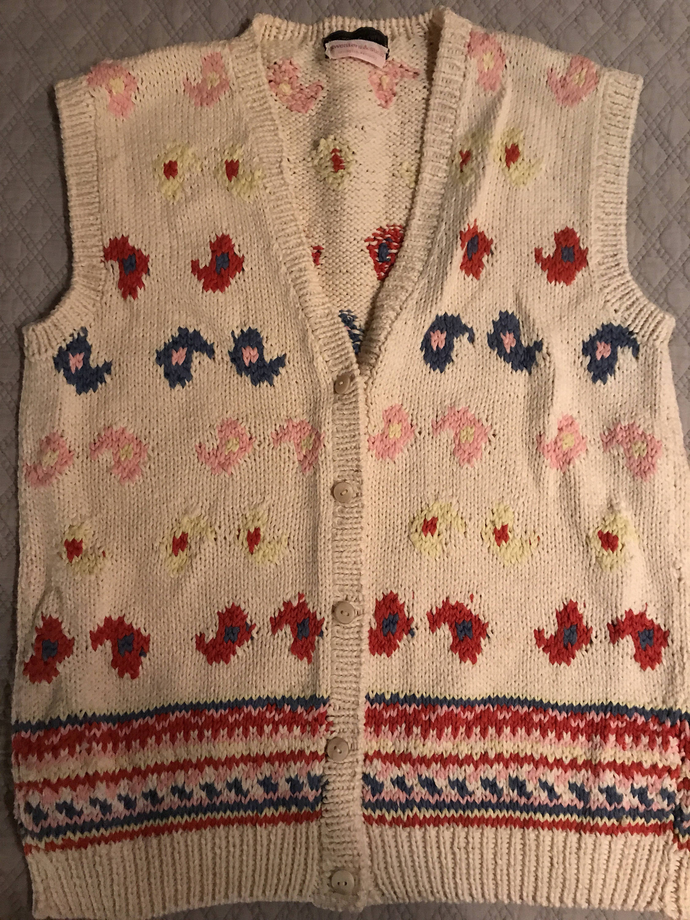 Vintage Sweater. Sweater Vest. Vintage Sweater Vest. Colorful 1990's Sweater.