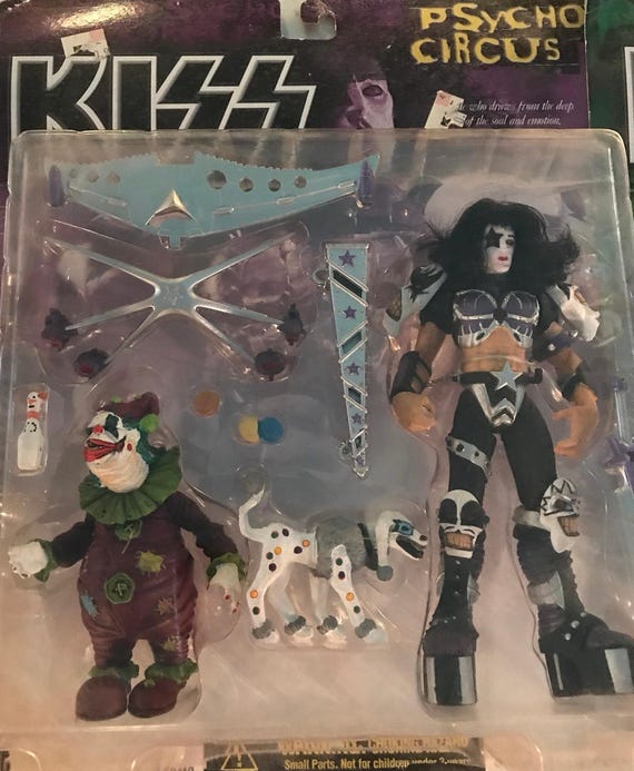 Vintage 1980’s Kiss Action Figures, Set of 4 Kiss Psycho Circus Action Figures