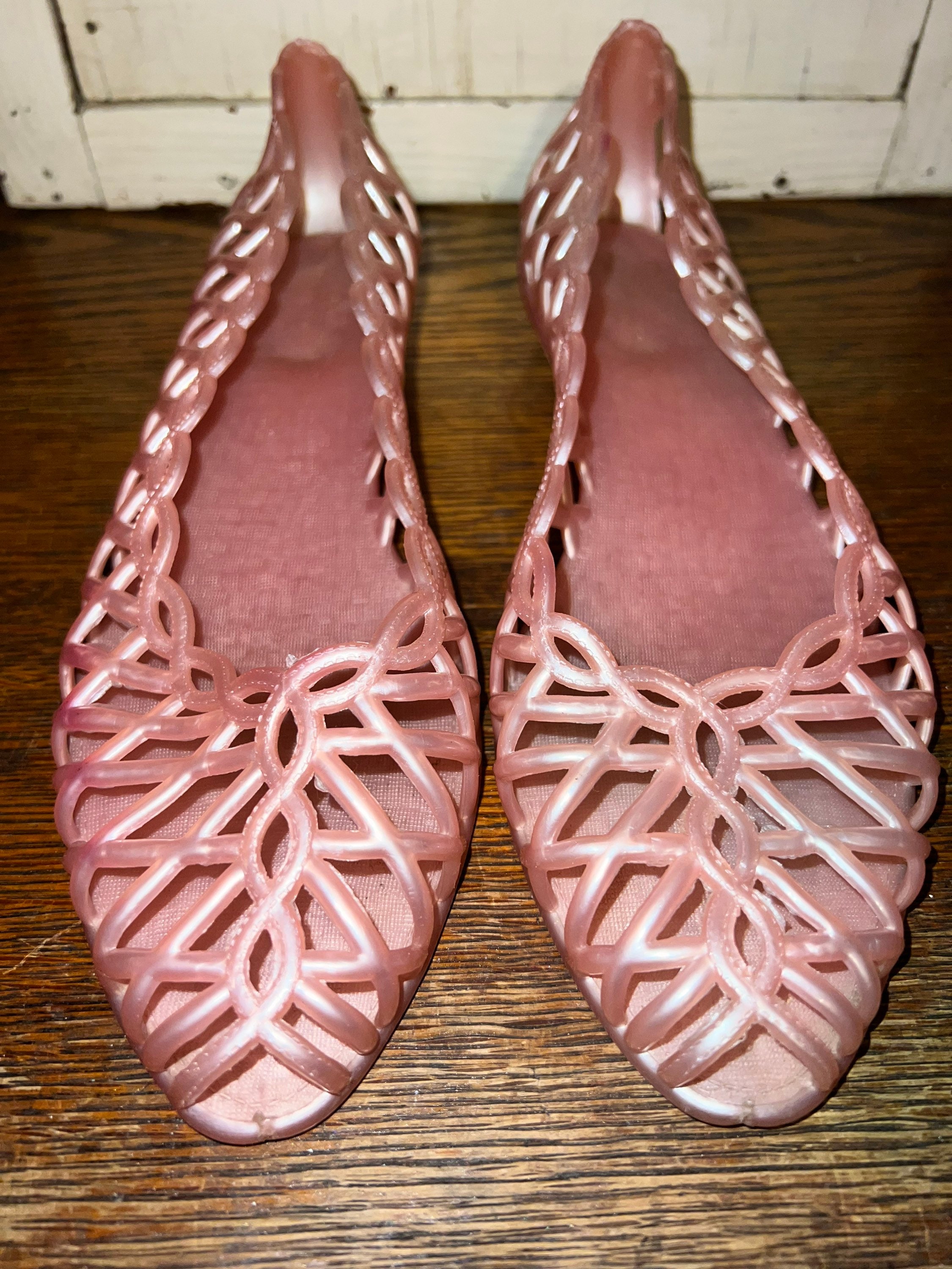 pink jelly shoes women's