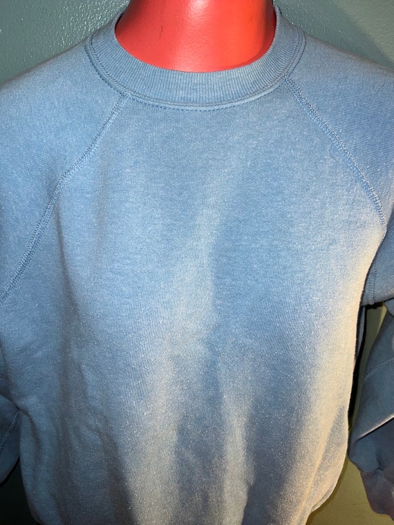 Vintage 80's Baby Blue Sweatshirt. Perfectly Dist… - image 3