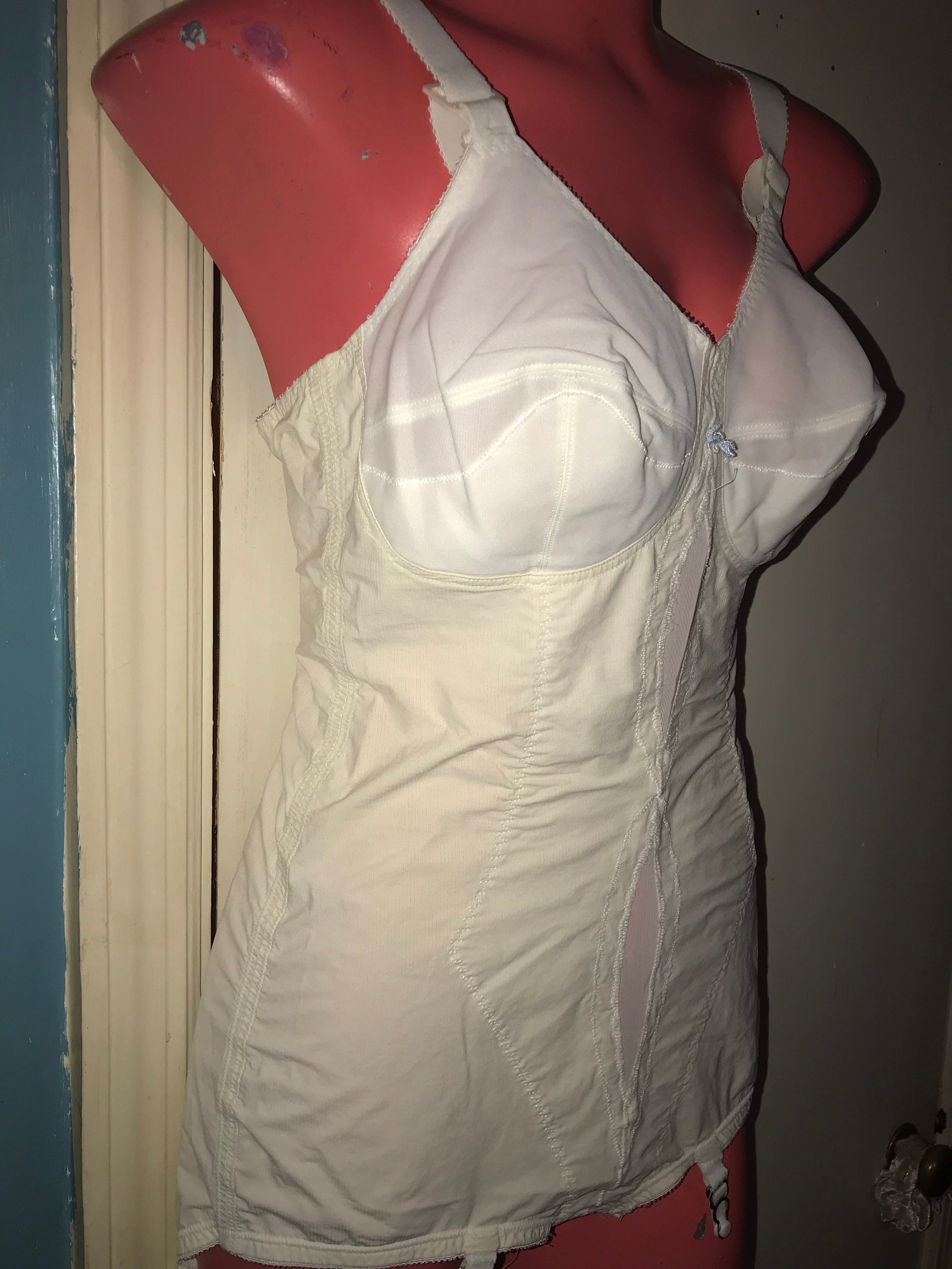 Vintage 1950’s Playtex “I Cant Believe It’s A Girdle” White Bodysuit