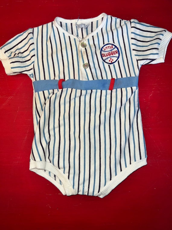 Vintage 1970’s Little Slugger Baby Outfit. Baby Ba