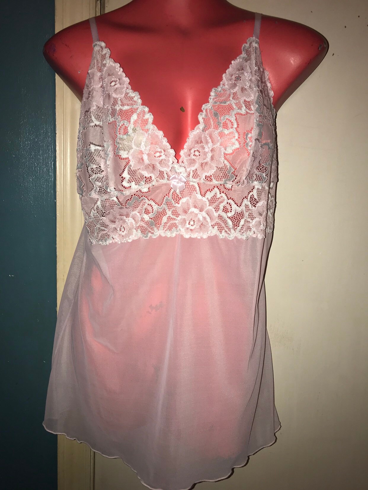 Vintage Pink Sheer Nightgown. Vintage 