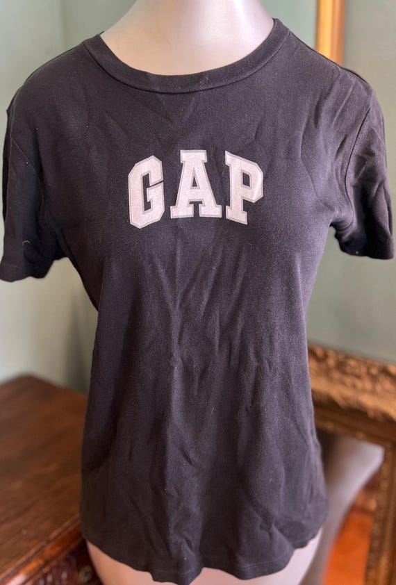Vintage 1990’s Black and White Gap T-Shirt, USA Made, Size Large