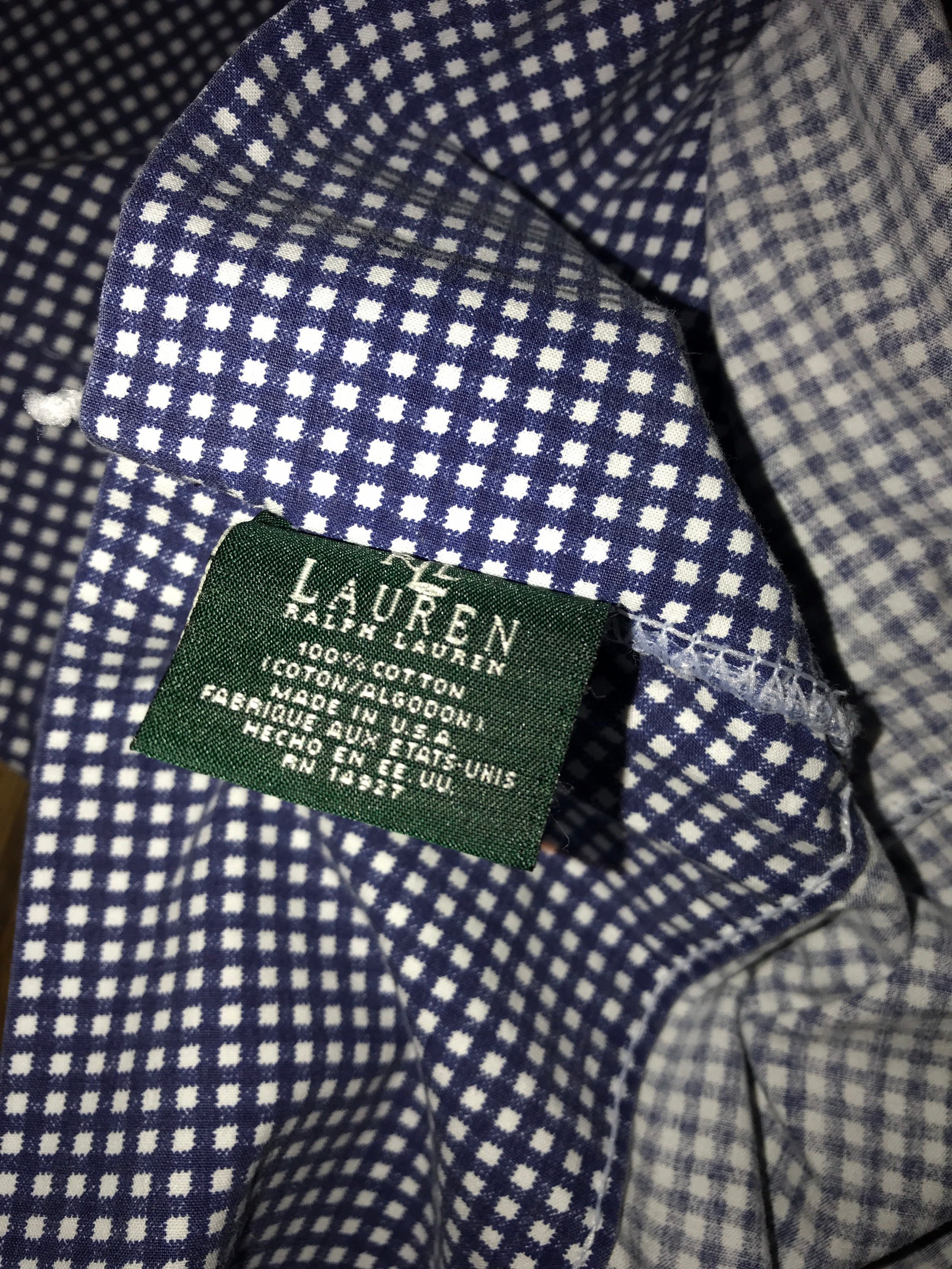 Vintage Ralph Lauren Blue and White Standard Size Pillowcase. Ralph