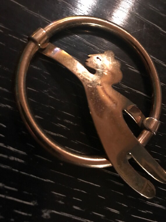 Vintage Artisan Designed Gold Brooch, Signed S.H.… - image 3