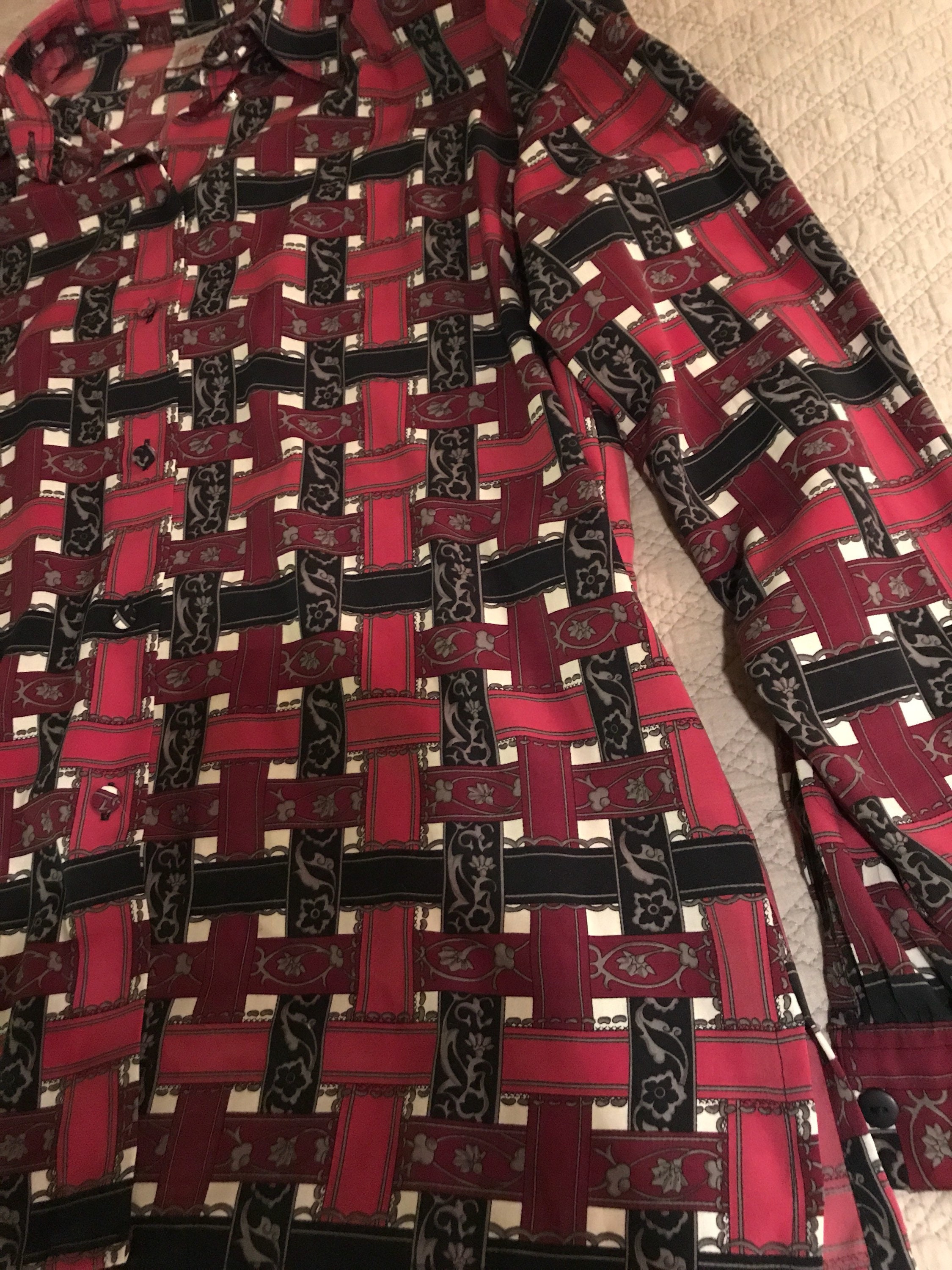 Vintage 80's Shirt. Woman's Blouse. 80's Dress Shirt. Womens Dress Shirt. Button Down Shirt.