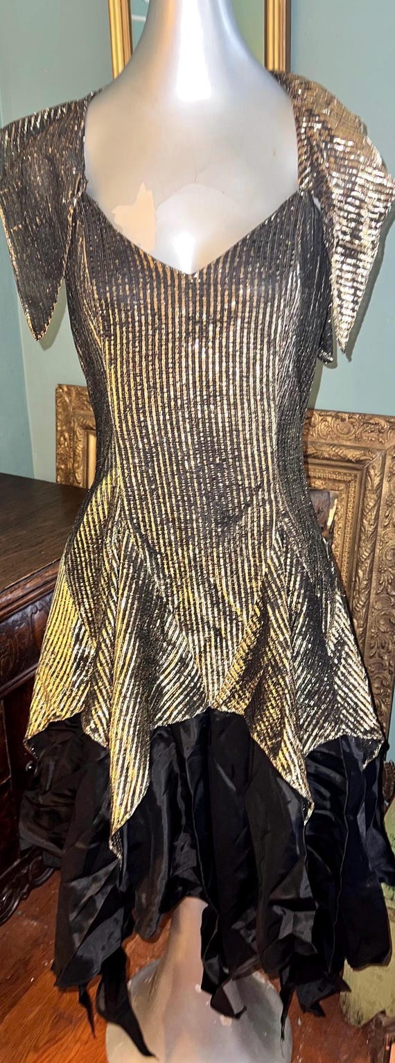 Vintage 1990’s Wild Gold and Black Dress, Gothic Sweetie, Witch Costume!