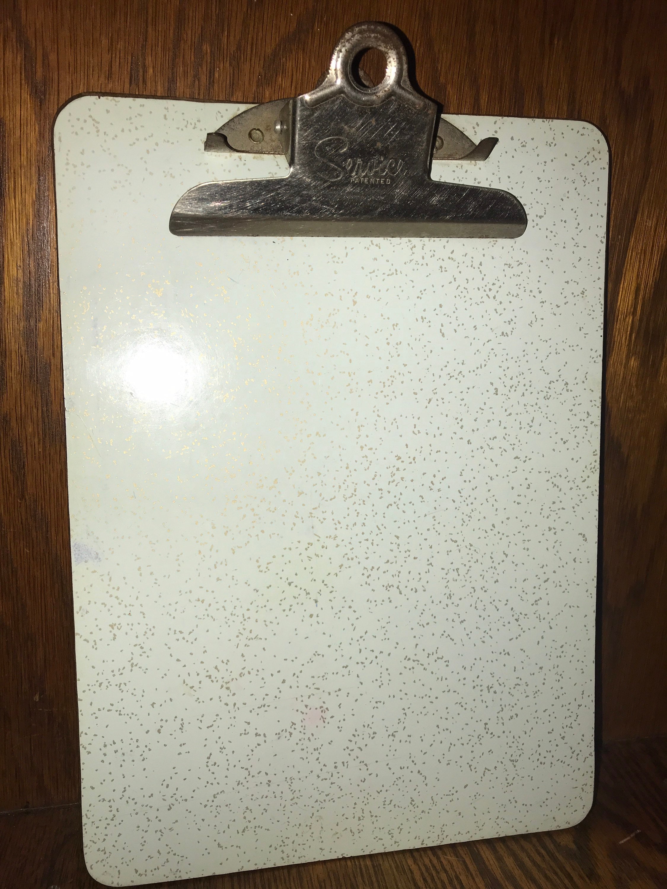 Vintage 80s Wooden Clipboard. Service Wood Clipboard. Clipboard. White