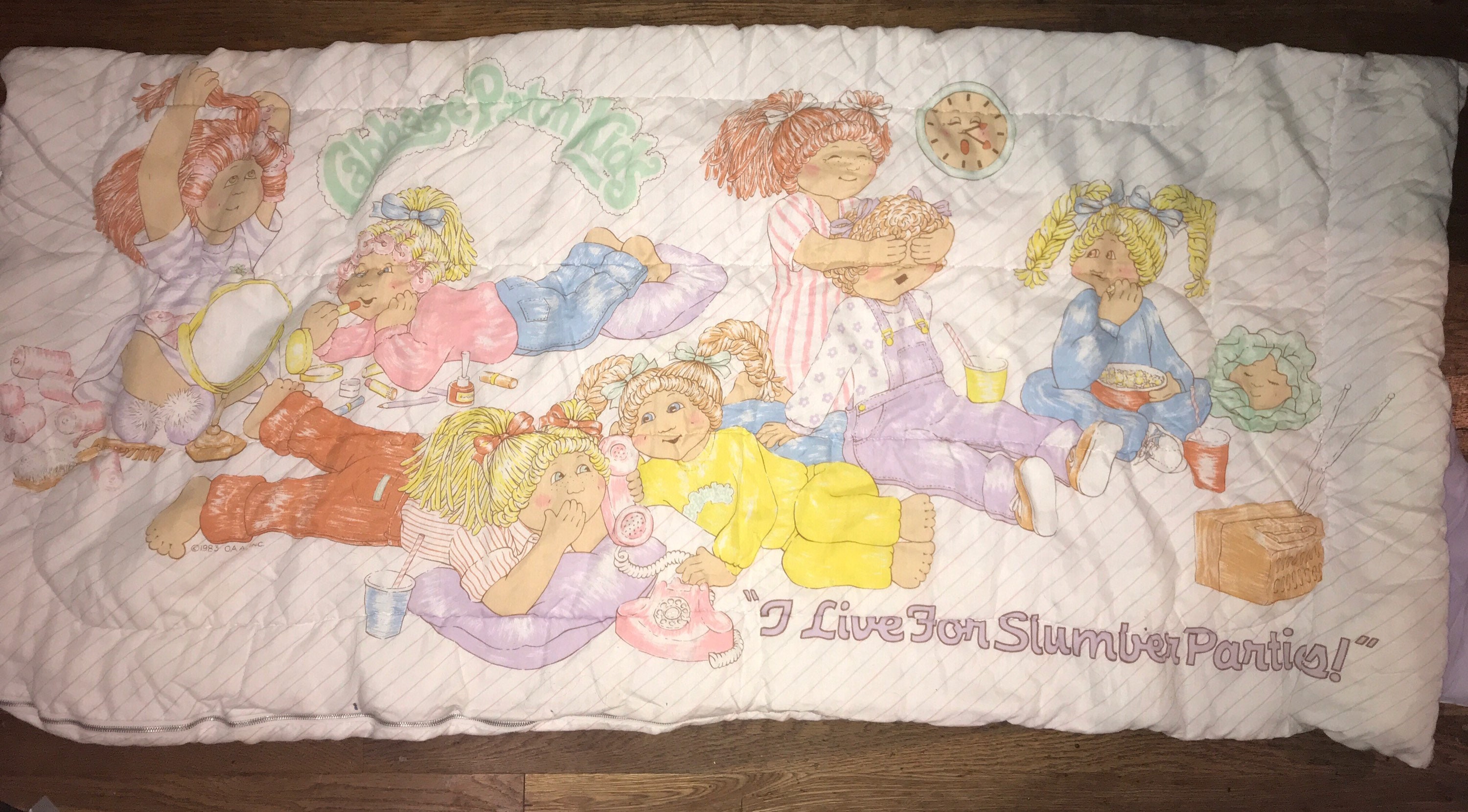 Vintage 1983 Cabbage Patch Kids Sleeping Bag. Canbbage Patch Kids