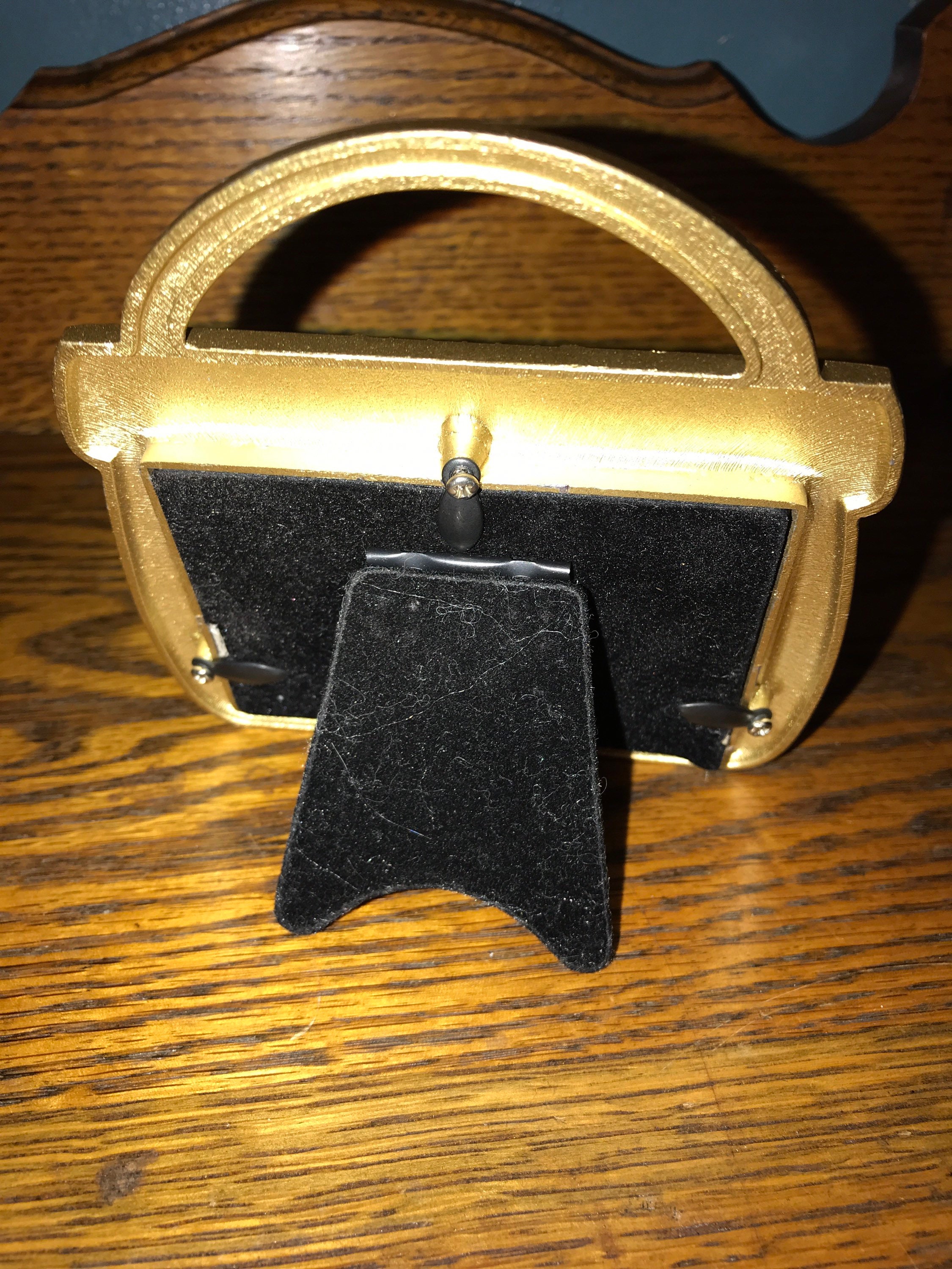 Vintage Small Enamel Frame. Vintage Purse Shape Metal and Enamel Frame