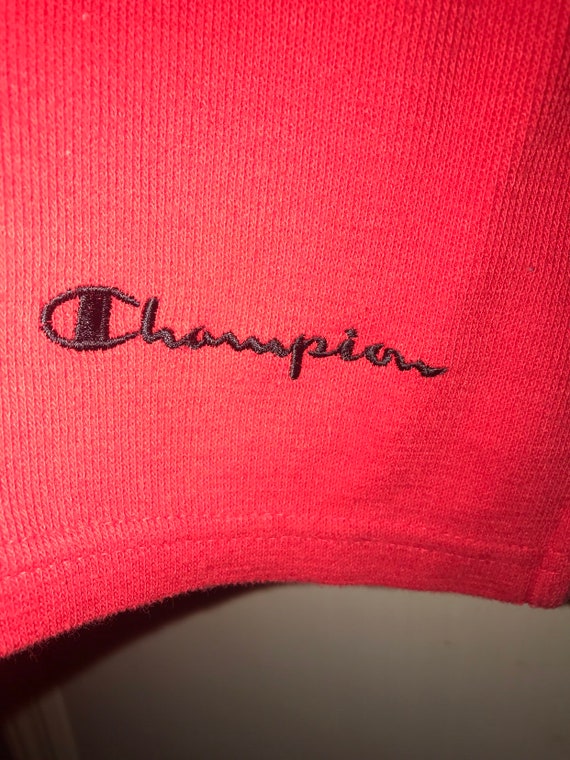 Vintage 90's Champion Sweatshirt. Red Champion Sw… - image 2