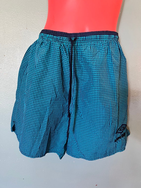 Vintage 90's Turquoise Umbro Shorts. Turquoise Nyl