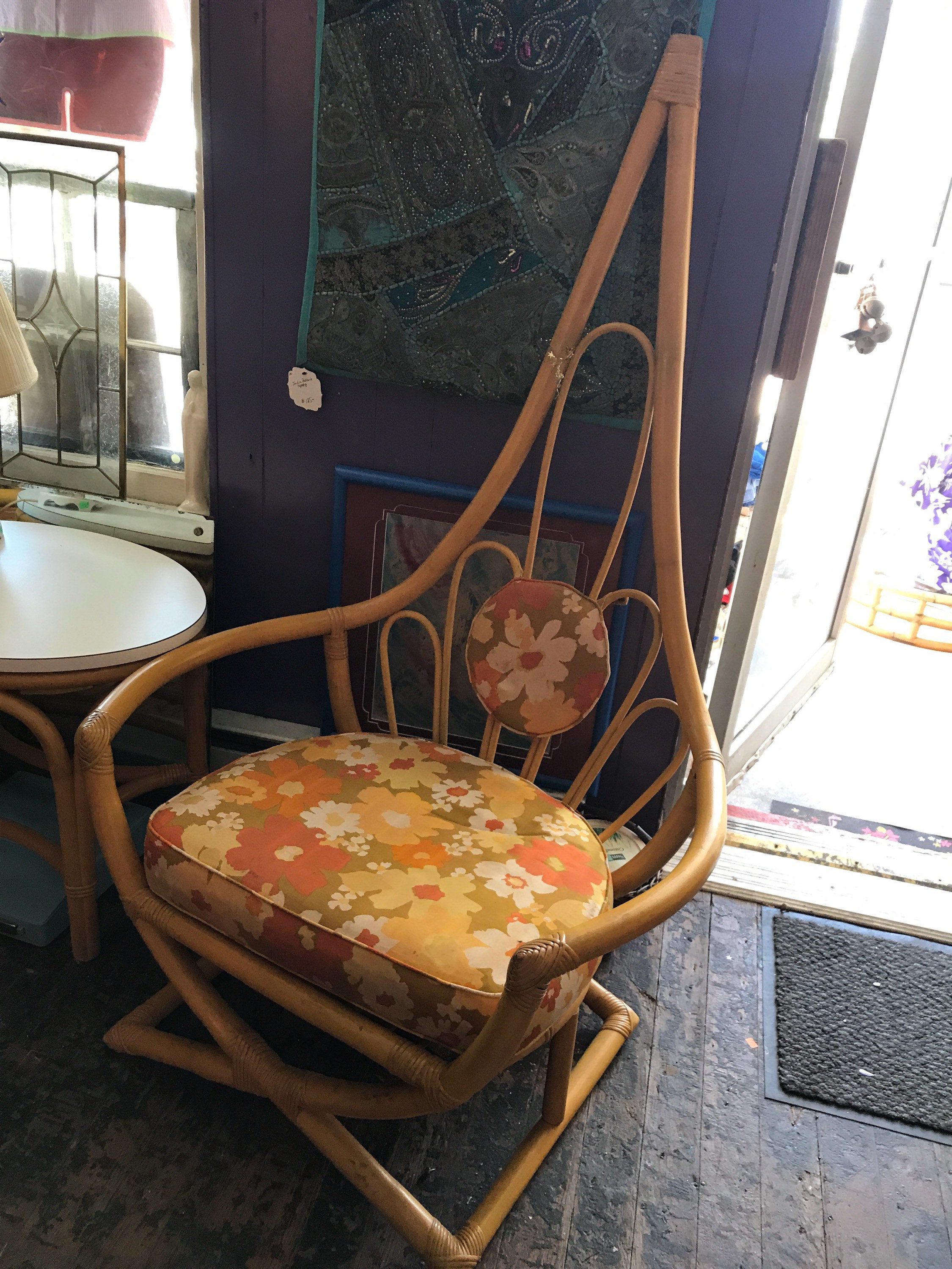 Reserved Vintage Yellow Patio Set. 1970's Wooden Yellow Chairs and