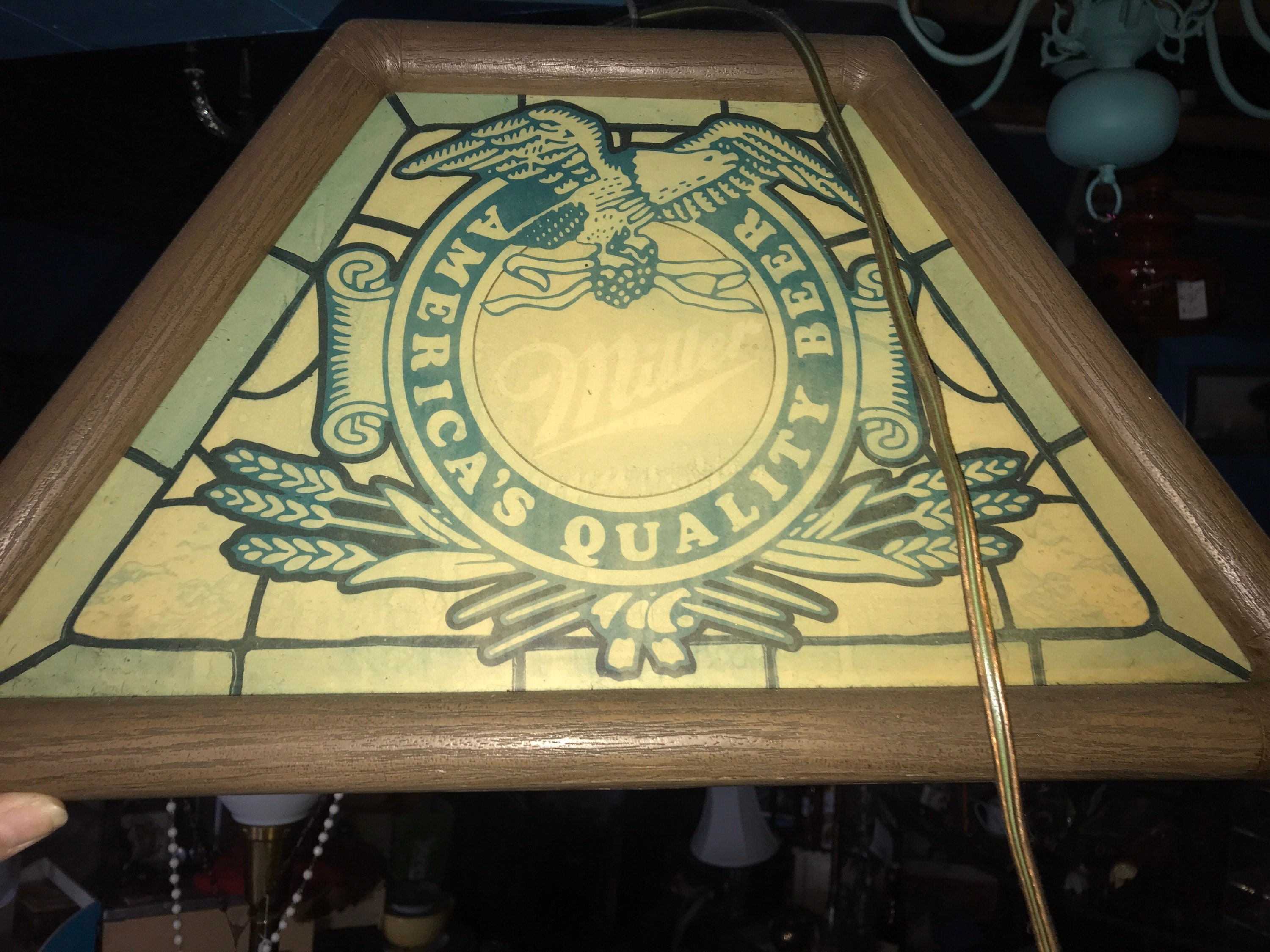 Vintage Miller Beer Hanging Light. Miller Beer Light. Hanging Light