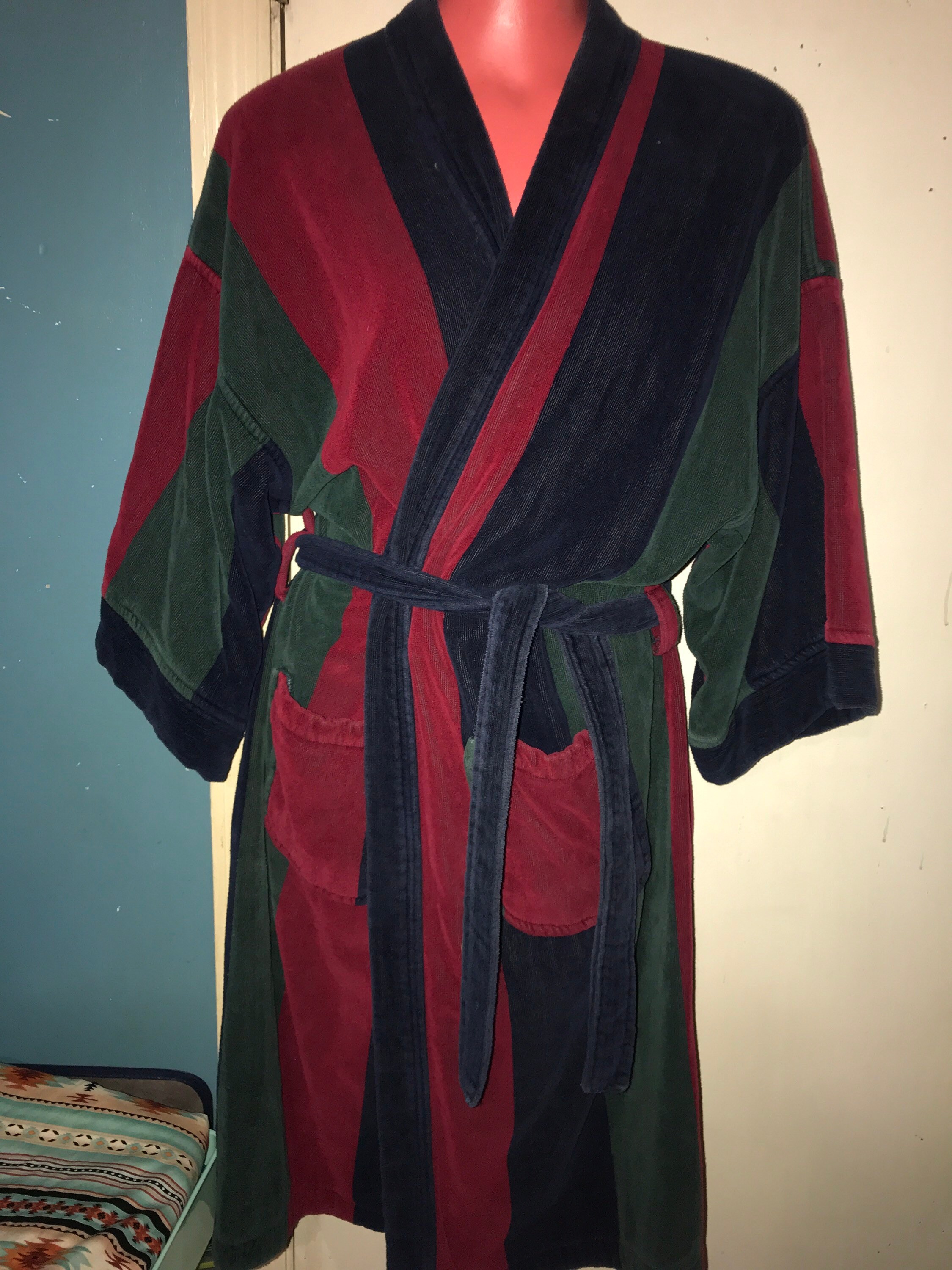 Vintage Terry Cloth Robe. Multi-Colored 90’s Terry Cloth Robe ...