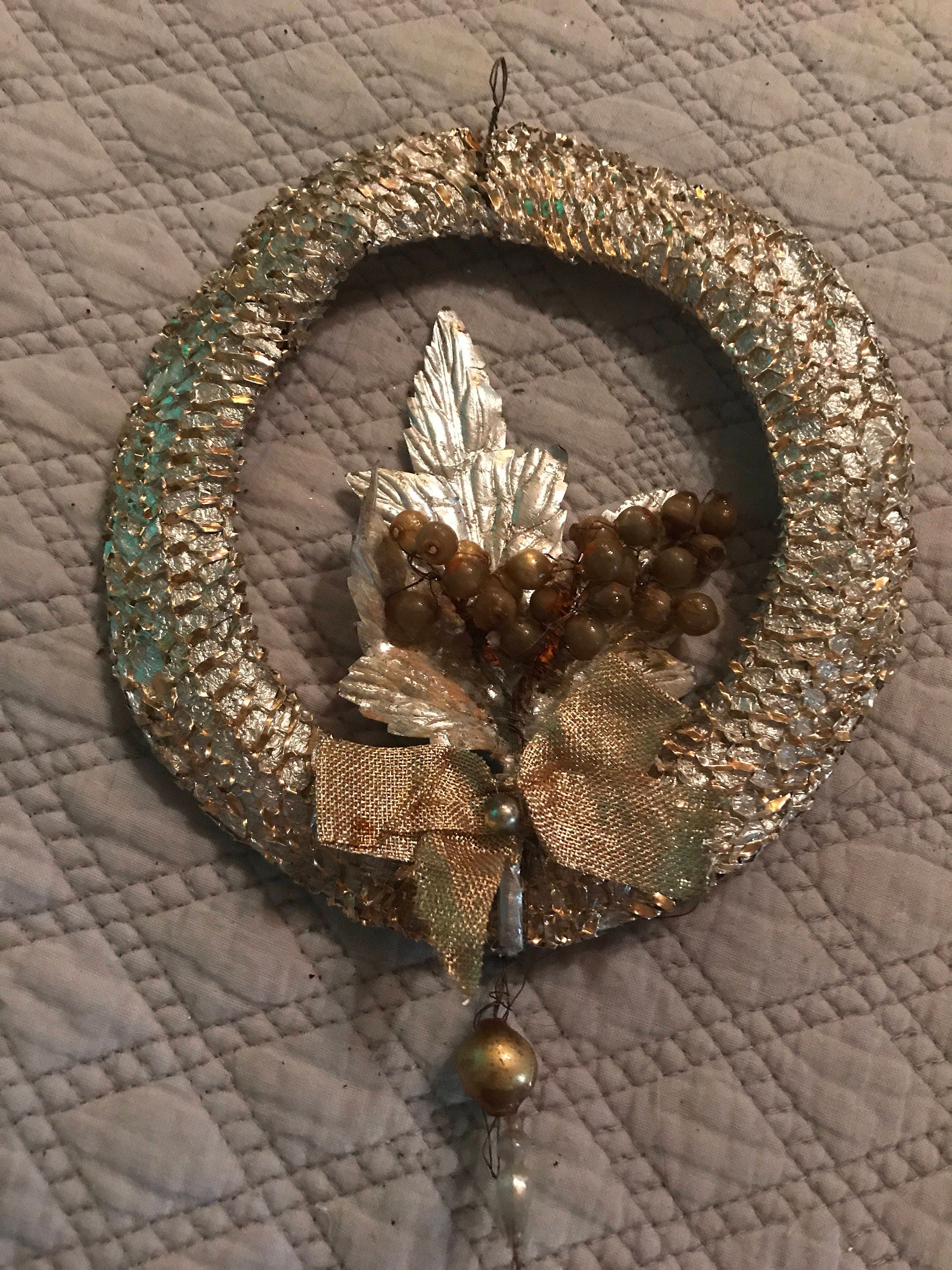 Vintage Christmas Ornament. Vintage Handmade Aluminum Ornament