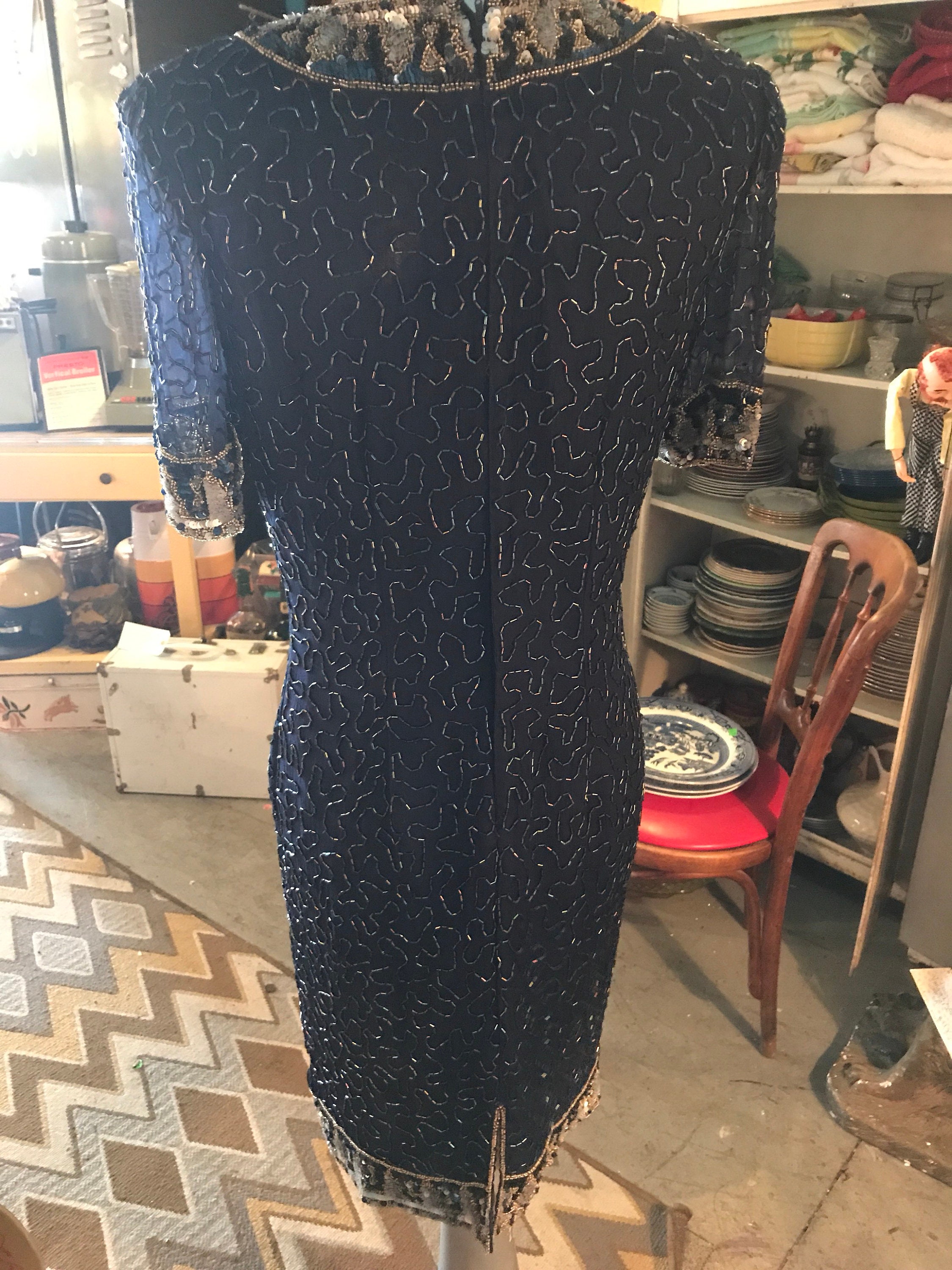 Vintage Laurence Kazar Beaded Dress 