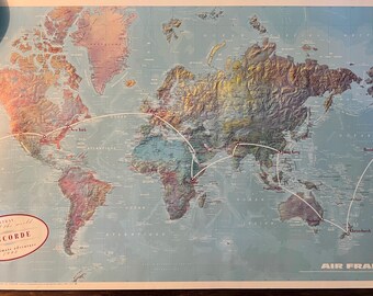 Vintage 1994 Air France Concorde Poster, Airline Advertisement Poster