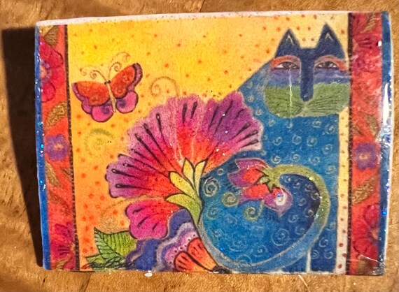 Vintage 1990’s Colorful Cat Brooch, Cat Lover