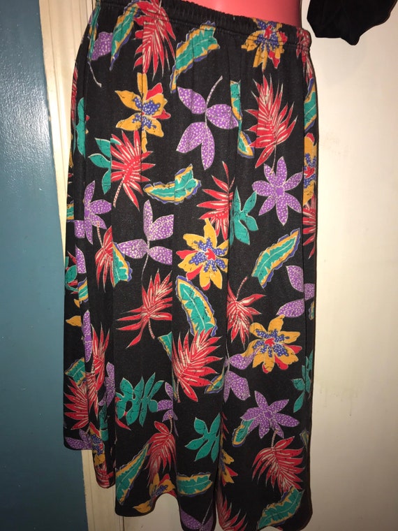 Vintage 80's Skirt. Abstract Leaf Skirt. Vintage … - image 2
