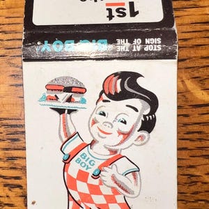 Vintage 1970s Big Boy and WBIR-TV Matchbook, Empty Matchbook