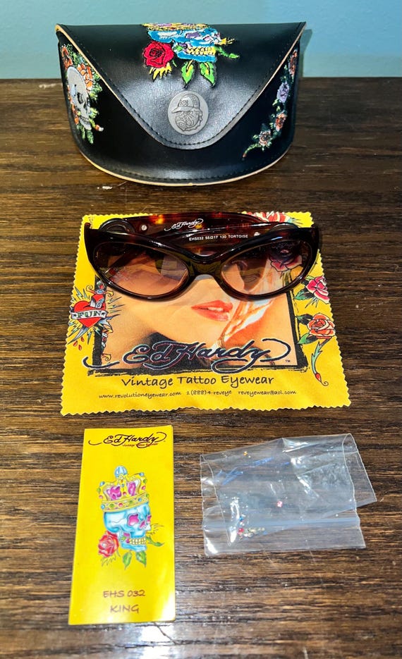 Vintage 1990's Ed Hardy Sunglasses, Skulls and Roses - Etsy