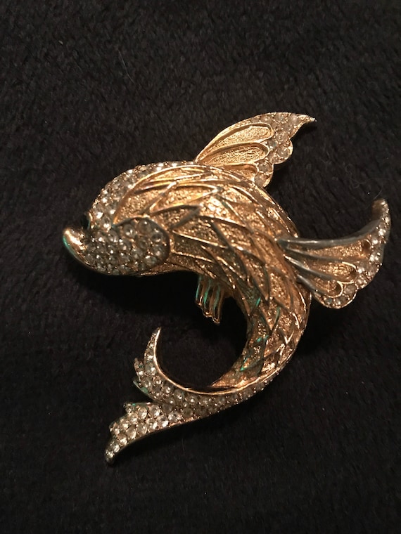 Vintage Ciner Brooch. Ciner Fish Brooch. Fish Broo