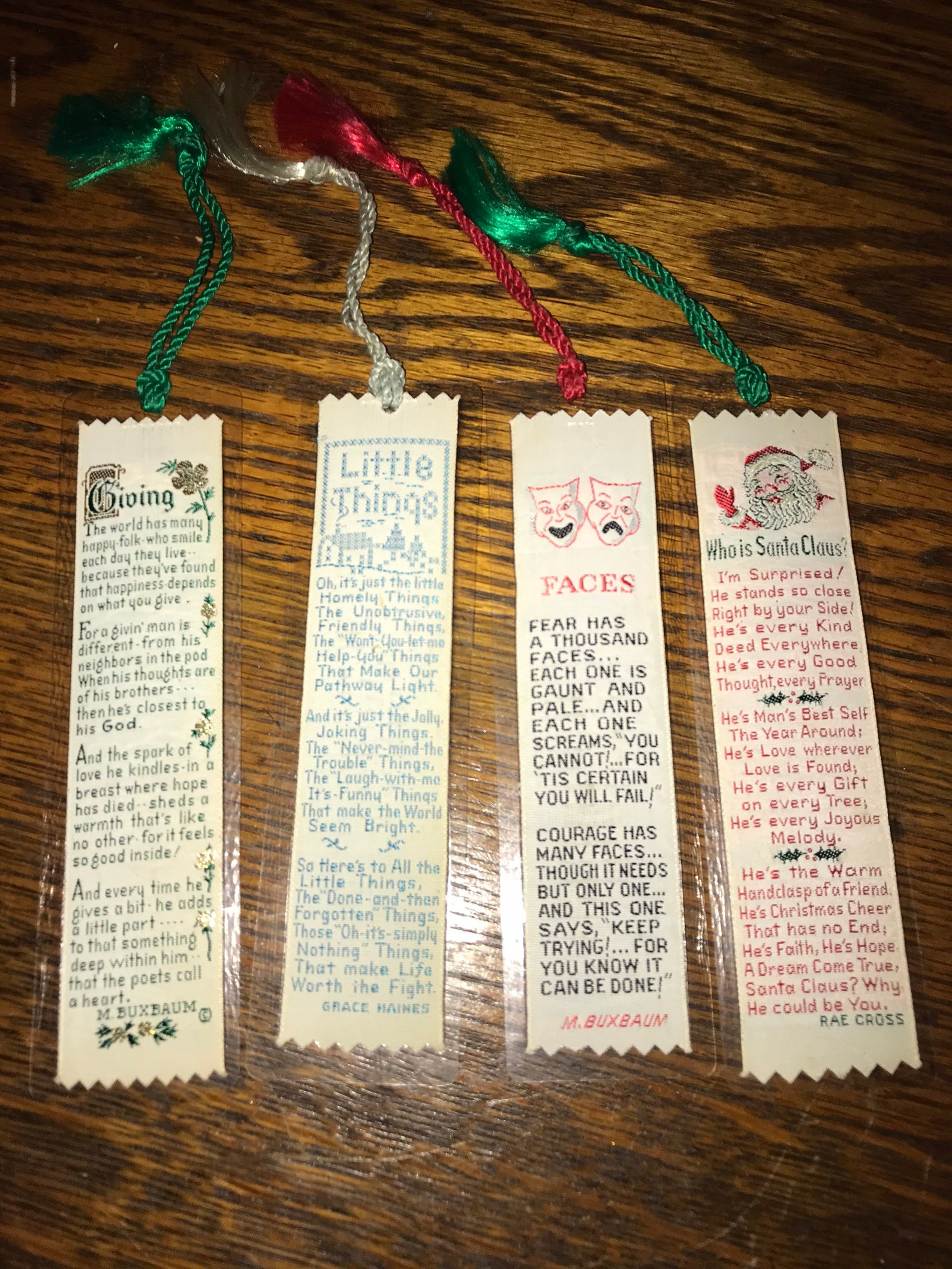 Vintage Handmade Bookmarks. Set of Four Bookmarks. Small Etsy