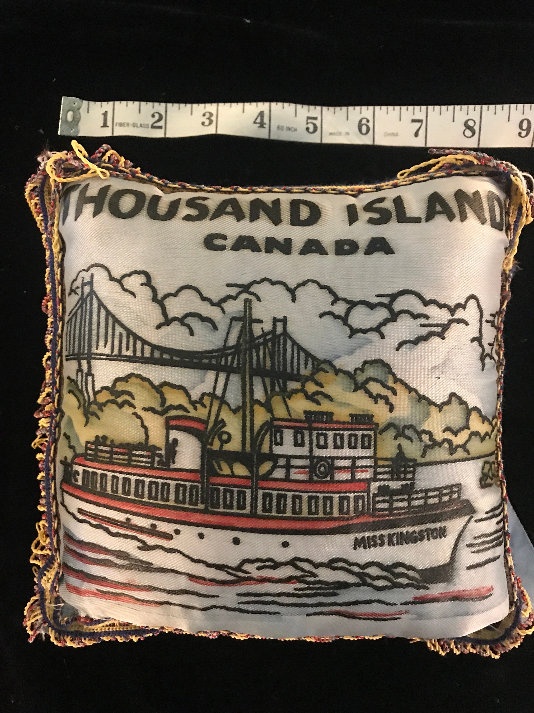 Vintage Canada Pillow. Vintage Thousand Island Canada Souvenir Tiny