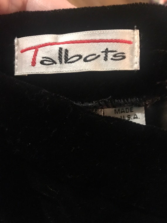 Vintage Velvet Talbots Skirt. Black Velvet Skirt.… - image 5