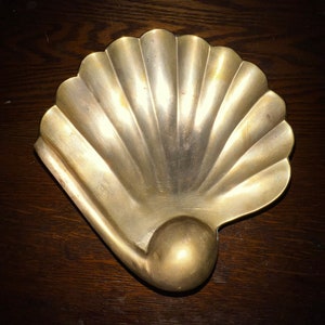 Vintage Vintage Brass Shell Dish, Key Holder