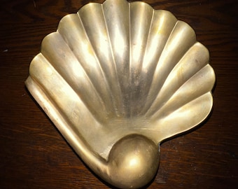 Vintage Vintage Brass Shell Dish, Key Holder