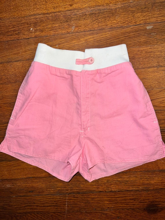 Vintage Kid’s Pink Shorts. Pink and White Shorts. 