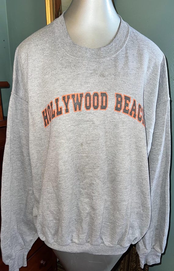 Vintage 1980’s Distressed Hollywood Beach Sweatshirt, Size XL