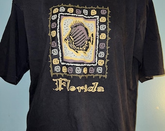 Vintage 1990’s Black Florida Fish  T-shirt, Size Large