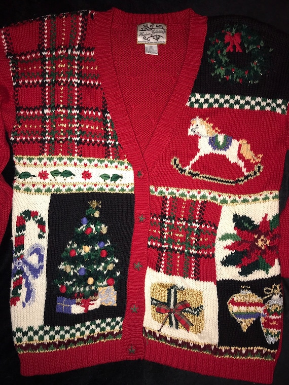 Ugly Christmas Sweater. Vintage Ugly Christmas Swe