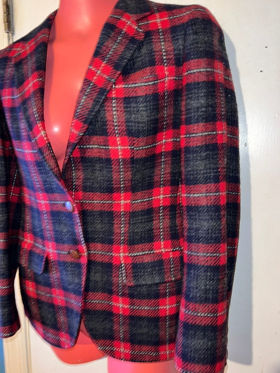 Vintage Plaid Wool Blazer. Plaid Blazer. Vintage … - image 6