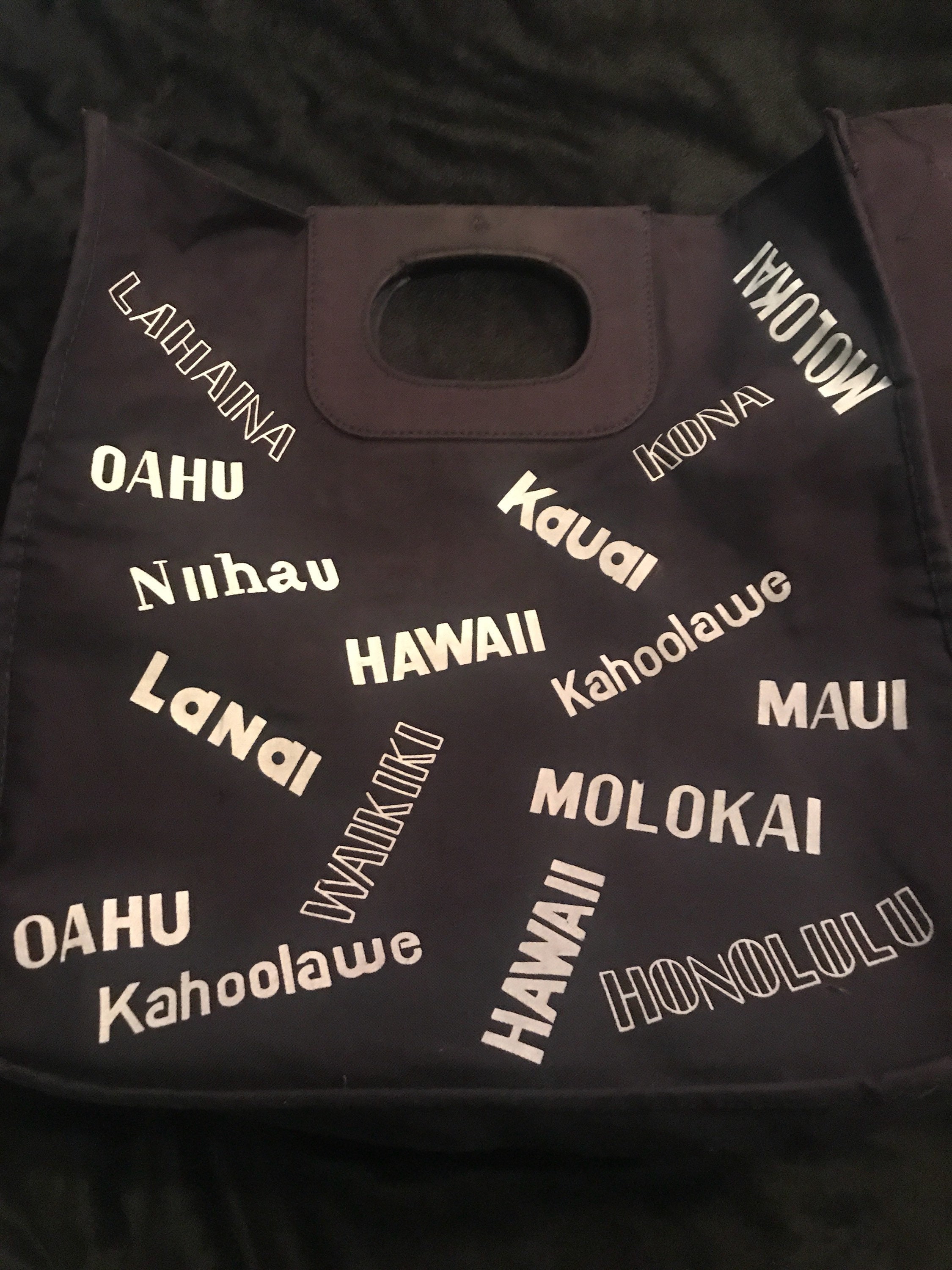 Vintage 80's Hawaii Bag. 80's Hawaii Bag. Vintage Blue and White Bag