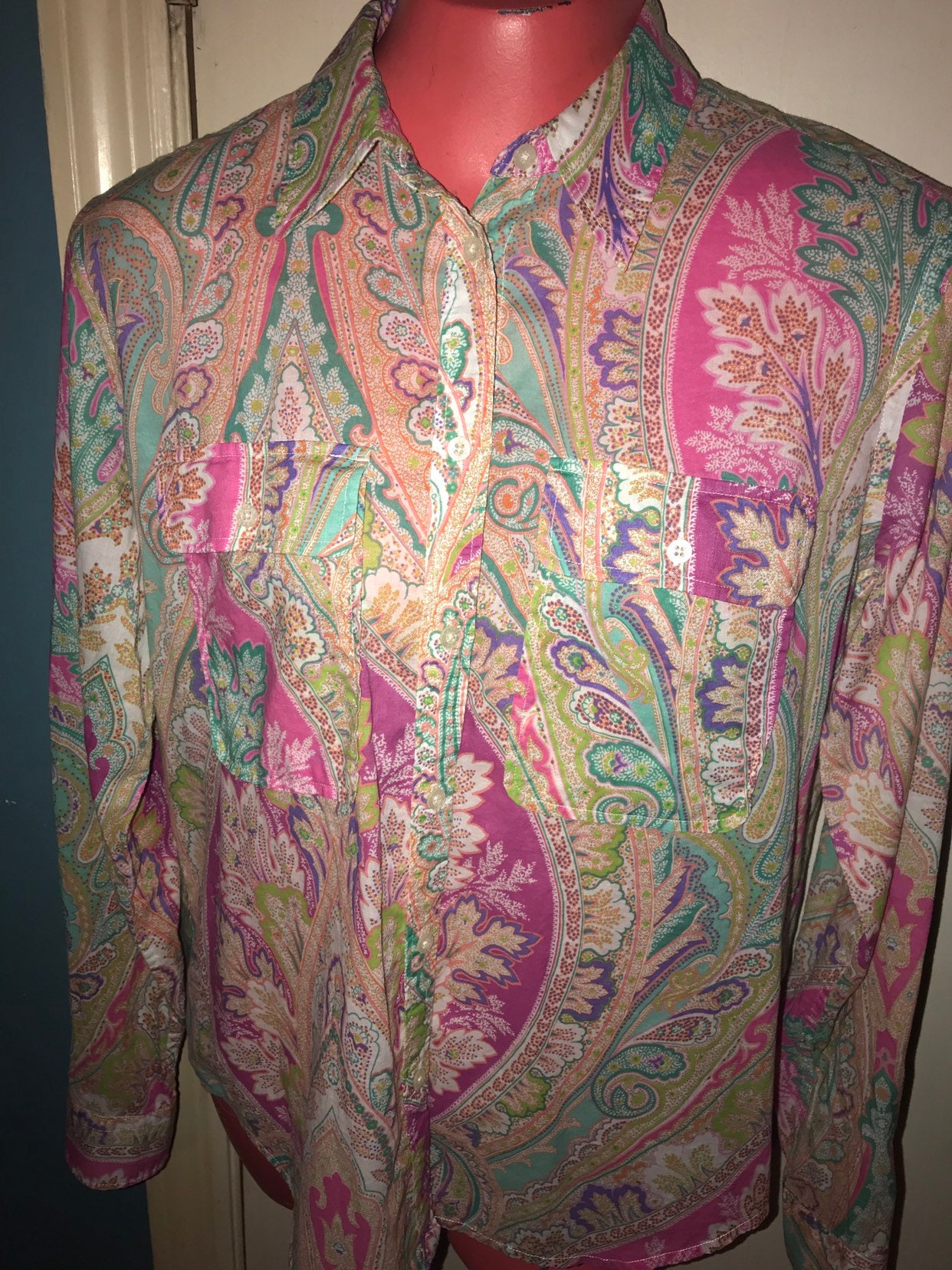 Vintage Ralph Lauren Button Down Shirt. Paisley Ralph Lauren Shirt ...