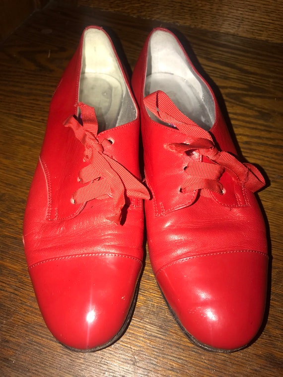 Red Carel Paris Leather Loafers. Adorable Red Loa… - image 6