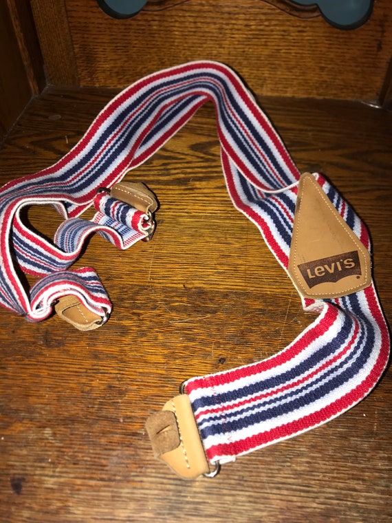 Vintage Levi’s Striped Suspenders. Thick Striped … - image 4