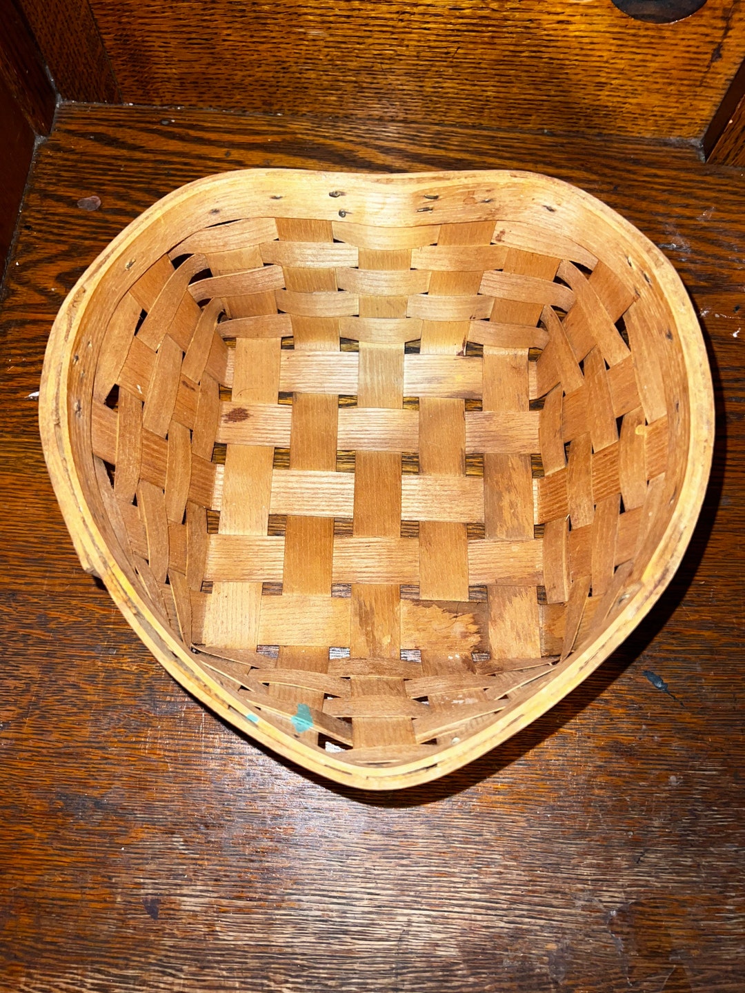 Vintage Woven Peterboro Basket. Heart Shaped Peterboro Basket. Etsy