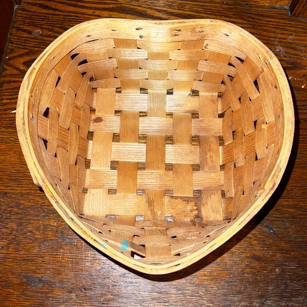 Woven Heart Basket Etsy