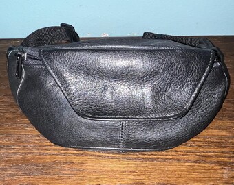 Vintage 1990’s Leather Fanny Pack, Travel Bag