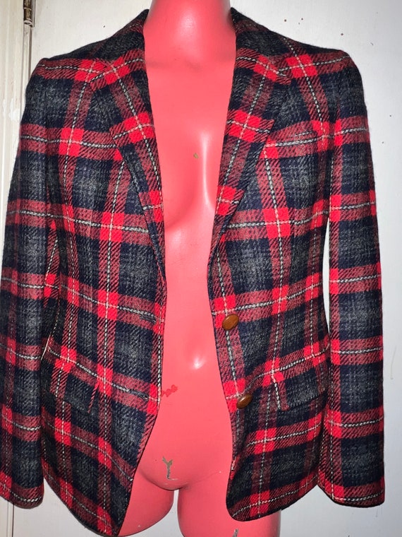 Vintage Plaid Wool Blazer. Plaid Blazer. Vintage … - image 7